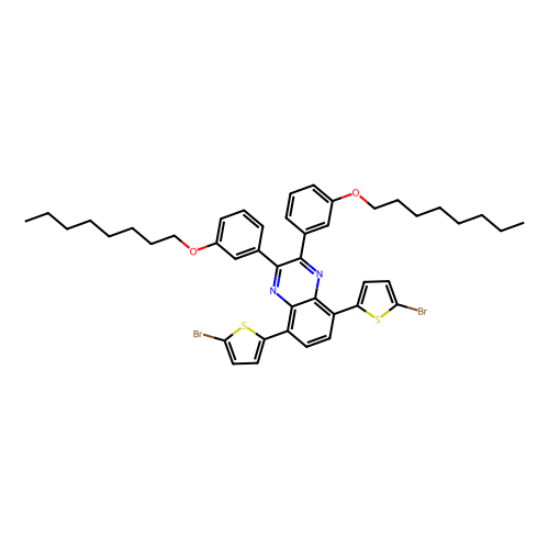 5, 8-Bis(5-bromothiophen-2-yl)-2, 3-bis(3-(octyloxy)phenyl)quinoxaline, min 98% (HPLC), 1 gram