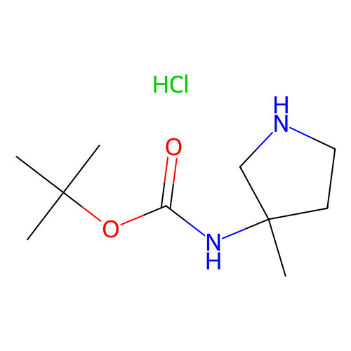 tert-butyl N-(3-methylpyrrolidin-3-yl)carbamate hydrochloride, min 97%, 500 mg