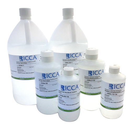 Conductivity Standard, 10 uS/cm at 25C (4.7 ppm TDS as NaCl), 4 Liter