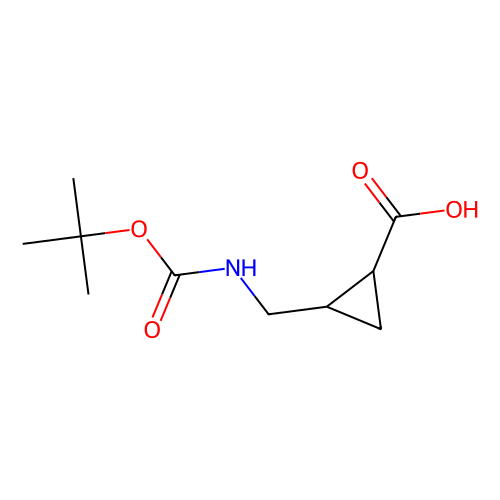 trans-cyclopropanecarboxylic acid, 2-[[[(1, 1-dimethylethoxy)carbonyl]amino]methyl]-, min 97%, 500 mg
