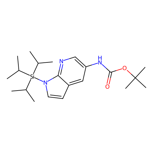tert-butyl N-{1-[tris(propan-2-yl)silyl]-1H-pyrrolo[2, 3-b]pyridin-5-yl}carbamate, min 97%, 500 mg