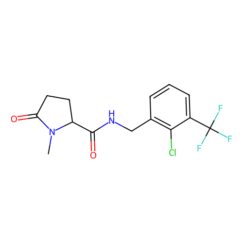 (2R)-N-{[2-chloro-3-(trifluoromethyl)phenyl]methyl}-1-methyl-5-oxopyrrolidine-2-carboxamide, min 97%, 1 gram
