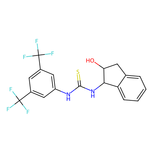 1-(3, 5-Bis(trifluoromethyl)phenyl)-3-((1R, 2S)-2-hydroxy-2, 3-dihydro-1H-inden-1-yl)thiourea, min 95%, 1 gram