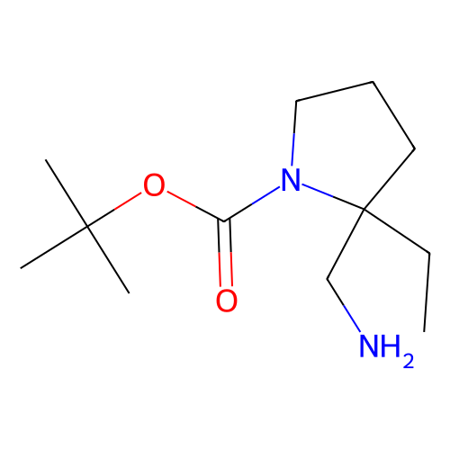 tert-butyl (2S)-2-(aminomethyl)-2-ethylpyrrolidine-1-carboxylate, min 97%, 250 mg