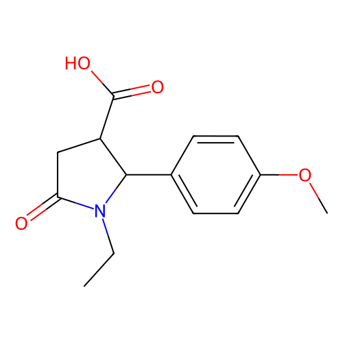 (2R, 3R)-1-Ethyl-2-(4-methoxy-phenyl)-5-oxo-pyrrolidine-3-carboxylic acid, min 95%, 1 gram