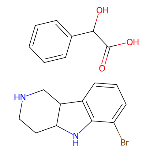 (2S)-2-hydroxy-2-phenylacetic acid; (4aS, 9bR)-6-bromo-1H, 2H, 3H, 4H, 4aH, 5H, 9bH-pyrido[4, 3-b]indole, min 97%, 1 gram