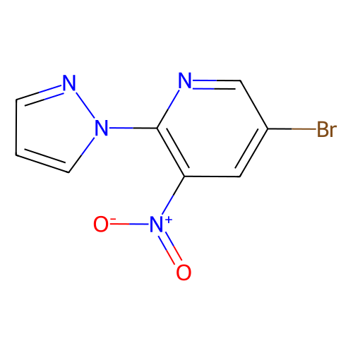 5-Bromo-3-nitro-2-(1H-pyrazol-1-yl)pyridine, min 95%, 100 grams