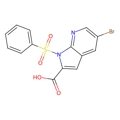 5-Bromo-1-(phenylsulfonyl)-1h-pyrrolo-[2, 3-b]pyridine-2-carboxylic acid, min 98%, 250 mg