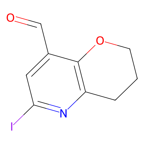 6-Iodo-3, 4-dihydro-2h-pyrano[3, 2-b]pyridine-8-carbaldehyde, min 95%, 250 mg