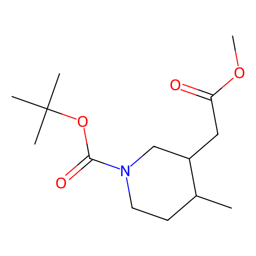 tert-butyl 3-(2-methoxy-2-oxoethyl)-4-methylpiperidine-1-carboxylate, min 97%, 250 mg
