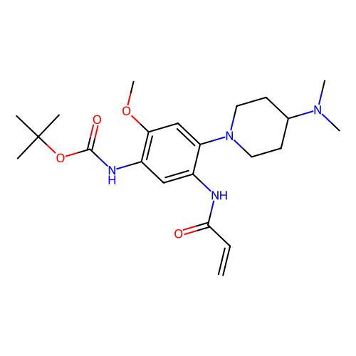tert-butyl N-(4-(4-(dimethylamino)piperidine-1-yl)-2-methoxy-5-(prop-2-enamido)phenyl)carbamate, min 97%, 100 mg