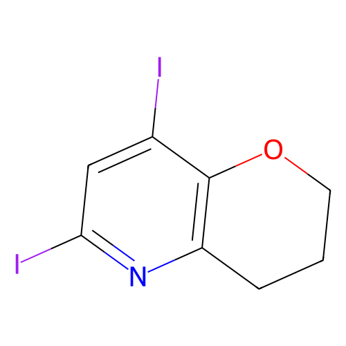 6, 8-Diiodo-3, 4-dihydro-2H-pyrano[3, 2-b]pyridine, 1 gram