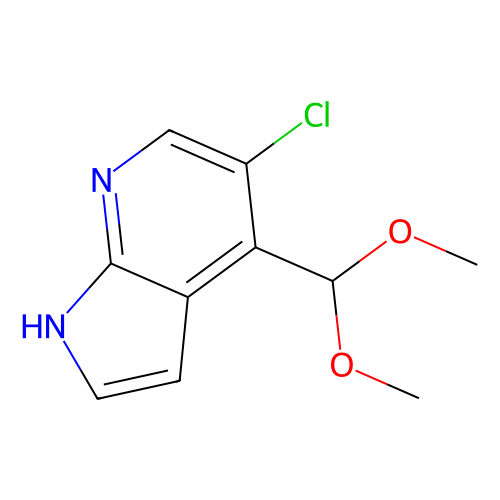5-Chloro-4-(dimethoxymethyl)-1H-pyrrolo[2, 3-b]pyridine, 1 gram