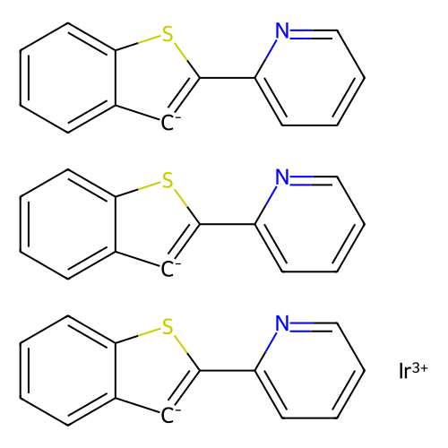 Tris[2-(benzo[b]thiophen-2-yl)pyridinato-C3, N]iridium(III), min 96%, 250 mg