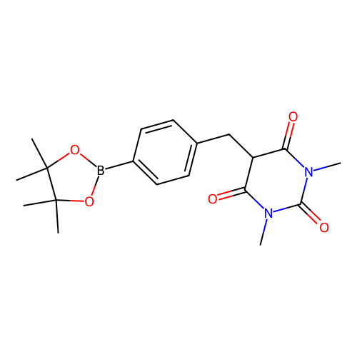 1, 3-Dimethyl-5-[4-(4, 4, 5, 5-tetramethyl-1, 3, 2-dioxaborolan-2-yl)benzyl]barbituric acid, min 95%, 1 gram