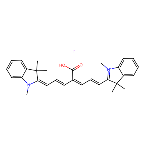 2-[(1E, 3Z, 5E, 7E)-4-Carboxy-7-(1, 3, 3-trimethyl-1, 3-dihydro-2H-indol-2-ylidene)-1, 3, 5-heptatrien-1-yl]-1, 3, 3-trimethyl-3H-indolium Iodide, min 80% (HPLC), 1 gram