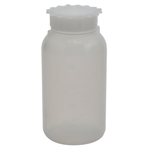 Lockable (Tamper Evident) Security Bottles, Wide Mouth LDPE, 250mL, case/10