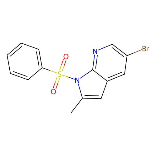 5-Bromo-2-methyl-1-(phenylsulfonyl)-1H-pyrrolo[2, 3-b]pyridine, min 97%, 1 gram