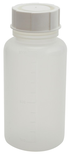 Wide Mouth Lab Bottles, Graduated, Polypropylene, 1000mL, case/25