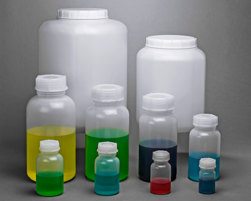 Bel-Art Lab Bottles, Wide Mouth LDPE, Rounds, 1000mL, pack/6