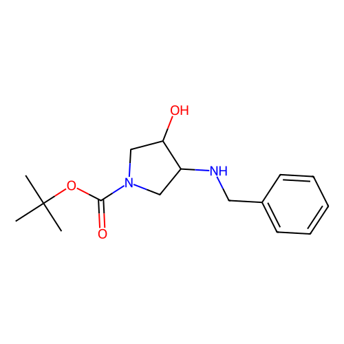 tert-butyl (3S, 4S)-3-(benzylamino)-4-hydroxypyrrolidine-1-carboxylate, min 97%, 1 gram