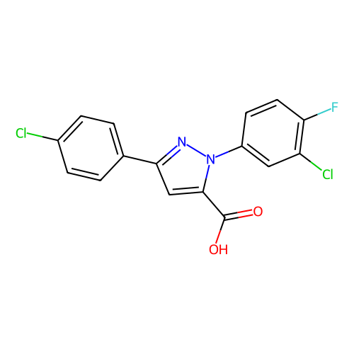 1-(3-CHLORO-4-FLUOROPHENYL)-3-(4-CHLOROPHENYL)-1H-PYRAZOLE-5-CARBOXYLIC ACID, 250 mg