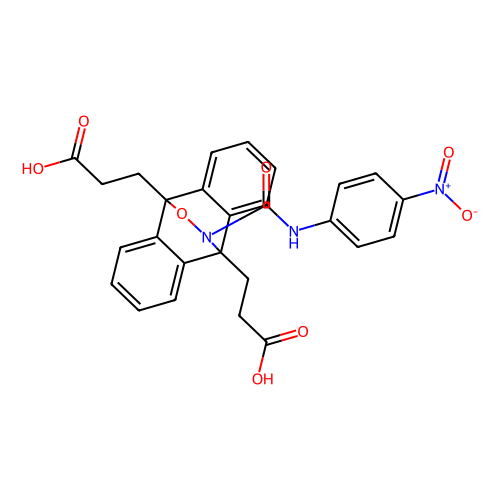 9, 10-Dihydro-9, 10-bis(2-carboxyethyl)-N-(4-nitrophenyl)-10, 9-(epoxyimino)anthracene-12-carboxamide, 100 mg