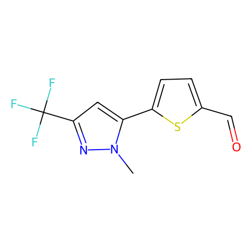 2-[1-Methyl-3-(trifluoromethyl)pyrazol-5-yl]-thiophene-5-carboxaldehyde, min 95%, 500 mg