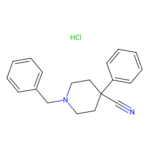 1-Benzyl-4-cyano-4-phenylpiperidine Hydrochloride, min 98% (HPLC)(T), 100 grams