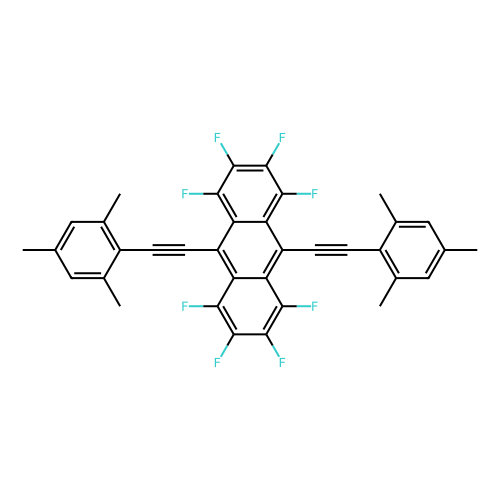 1, 2, 3, 4, 5, 6, 7, 8-Octafluoro-9, 10-bis[2-(2, 4, 6-trimethylphenyl)ethynyl]anthracene, min 97%, 250 mg