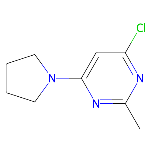 4-Chloro-2-methyl-6-(pyrrolidin-1-yl)pyrimidine, min 98%, 1 gram