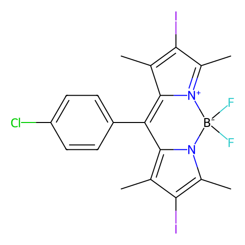 10-(4-chlorophenyl)-5, 5-difluoro-2, 8-diiodo-1, 3, 7, 9-tetramethyl-5H-dipyrrolo[1, 2-c:2', 1'-f][1, 3, 2]diazaborinin-4-ium-5-uide, min 98%, 100 mg