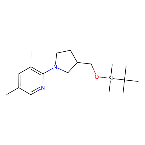 2-(3-((tert-Butyldimethylsilyloxy)methyl)pyrrolidin-1-yl)-3-iodo-5-methylpyridine, 1 gram