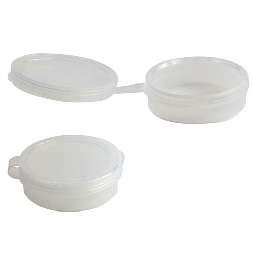 Pop-Top Plastic Jars with Hinged Lid, 1/4oz, case/100