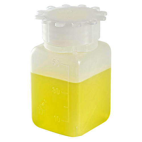 Square Bottles, Graduated HDPE, 50mL, case/100