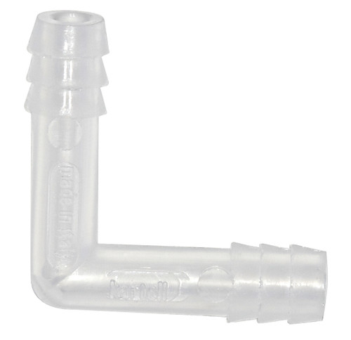 L-Shape Tubing Connectors, Polypropylene, 6 mm, pack/100