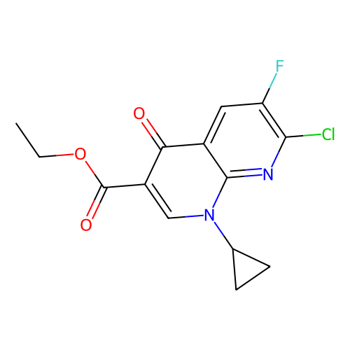 Ethyl 1-cyclopropyl-7-chloro-6-fluoro-1, 4-dihydro-4-oxo-1, 8-naphthylridine carboxylate, min 95%, 100 grams
