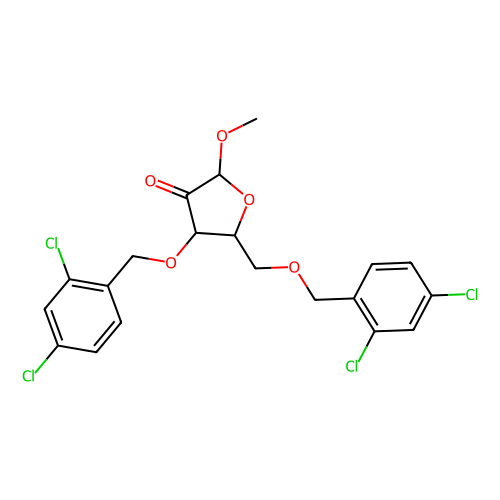 Methyl 3, 5-di-O-(2, 4-dichlorobenzyl)-2-keto-a-D-ribofuranoside, 100 mg