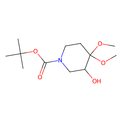 tert-butyl 3-hydroxy-4, 4-dimethoxypiperidine-1-carboxylate, min 97%, 1 gram