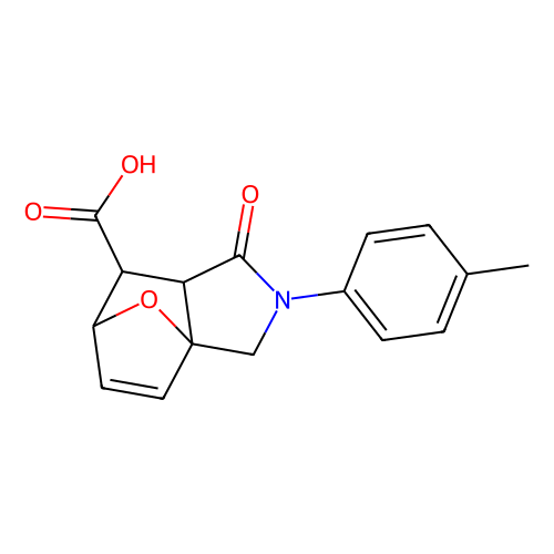 4-Oxo-3-p-tolyl-10-oxa-3-aza-tricyclo[5.2.1.0*1, 5*]dec-8-ene-6-carboxylic acid, 500 mg