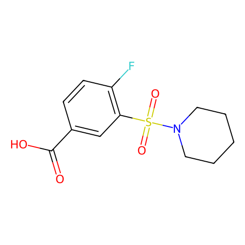4-Fluoro-3-(piperidine-1-sulfonyl)-benzoic acid, 1 gram 4-Fluoro-3-(piperidine-1-sulfonyl)-benzoic acid, 1 gram