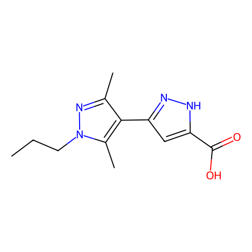 3', 5'-Dimethyl-1'-propyl-1H, 1'H-[3, 4']bipyrazolyl-5-carboxylic acid, 500 mg
