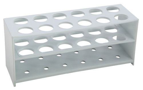 Test Tube Rack, 3-Tier, 19mm Tubes, HDPE, 7-1/2" x 2-3/8" x 3-1/8", pack/5