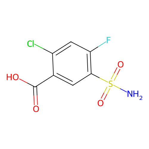 2-Chloro-4-fluoro-5-sulfamoylbenzoic acid, min 96%, 1 gram