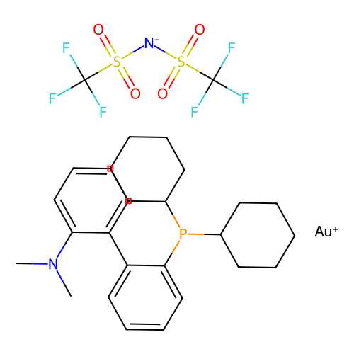 [2-(Dicyclohexylphosphino)-2''-(N, N-dimethylamino))-1, 1''-biphenyl][bis(trifluoromethyl) sulfonylimido]gold(I), min 98%, 1 gram