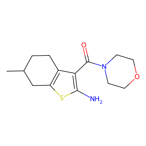 6-Methyl-3-(morpholin-4-ylcarbonyl)-4, 5, 6, 7-tetrahydro-1-benzothien-2-ylamine, 500 mg