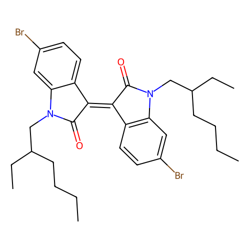 6, 6'-Dibromo-1, 1'-bis(2-ethylhexyl)-[3, 3'-biindolinylidene]-2, 2'-dione, min 97%, 1 gram