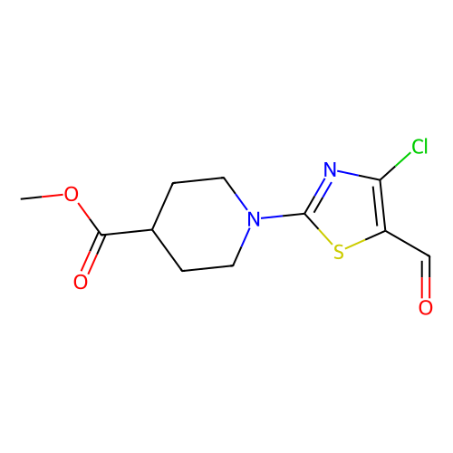 4-Chloro-2-(4-carbomethoxyl-1-piperidinyl)-5-thiazolecarboxaldehyde, min 95%, 1 gram