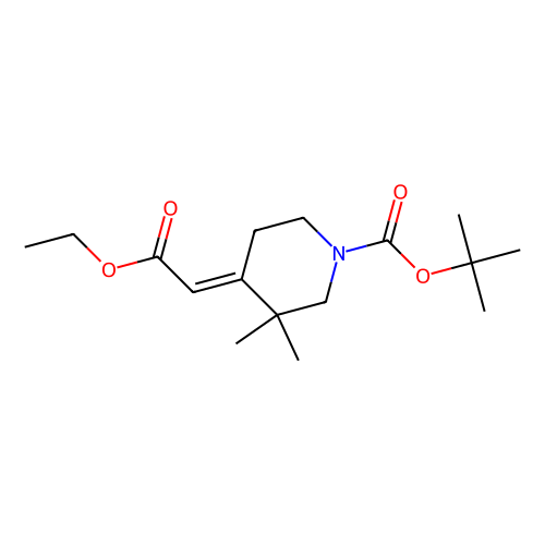 tert-butyl (4E)-4-(2-ethoxy-2-oxoethylidene)-3, 3-dimethylpiperidine-1-carboxylate, min 97%, 1 gram