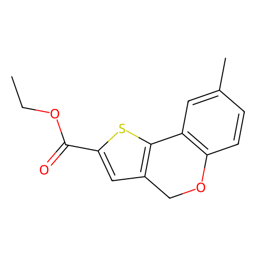 Ethyl 8-methyl-4H-[1]-benzopyrano[4, 3-b]thiophene-2-carboxylate, 1 gram